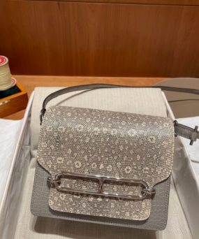 에르메스 룰리스18 은장 리자드 악어가죽